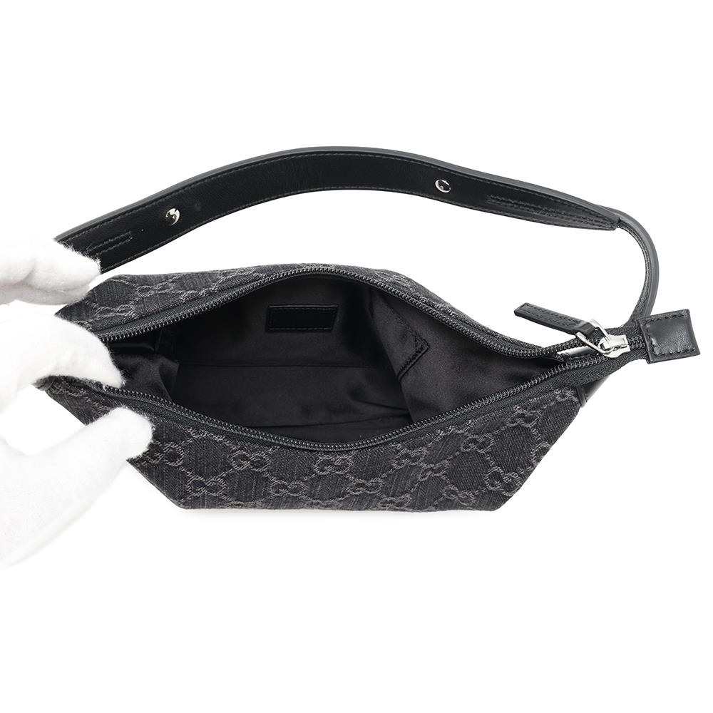 GUCCI Horsebit Slim Small Shoulder Bag Black774719 GGDenim
