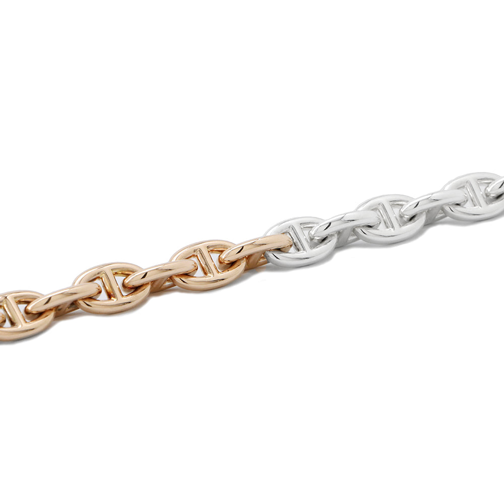 HERMES Chaine d'Ancre Double Tour Bracelet 37 links Size PM SV925 K18PG