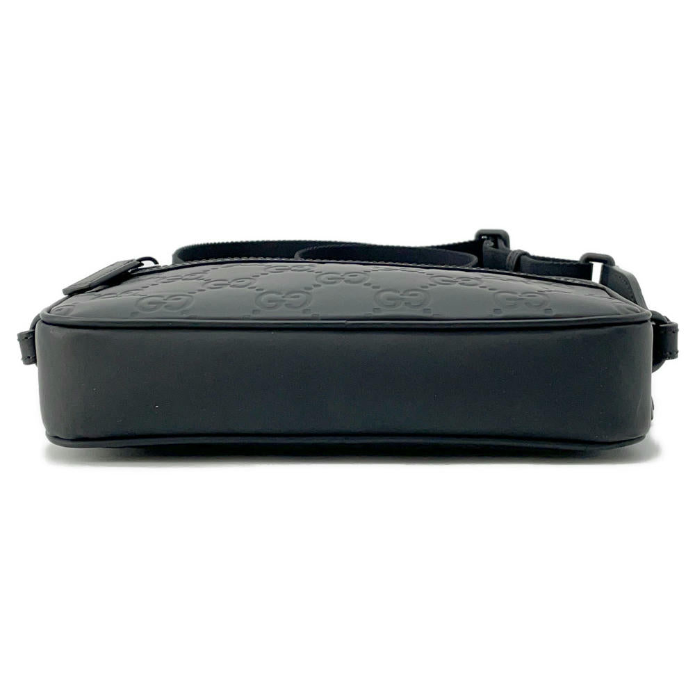 GUCCI GG rubber effect Small Cross Body Bag Black771293 GG Rubber