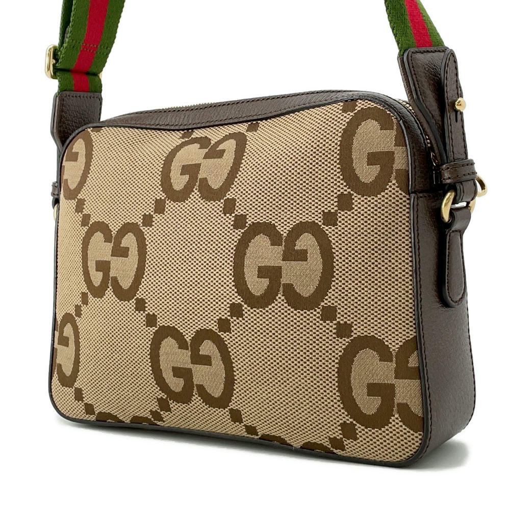 GUCCI Jumbo GG Messenger Beige/Brown675891 Canvas Leather