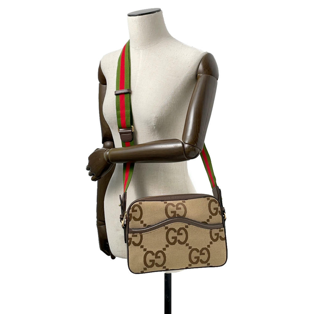 GUCCI Jumbo GG Messenger Beige/Brown675891 Canvas Leather