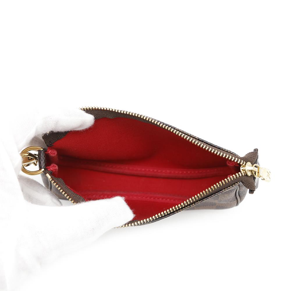 LOUIS VUITTON Mini Pochette Accessoires RedN58009 Damier Ebene Canvas