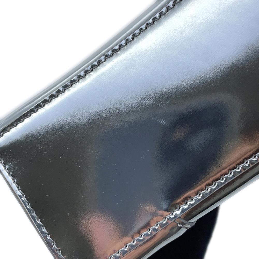 BALENCIAGA Hourglass 2wayBag Silver592833 Patent Leather Size XS