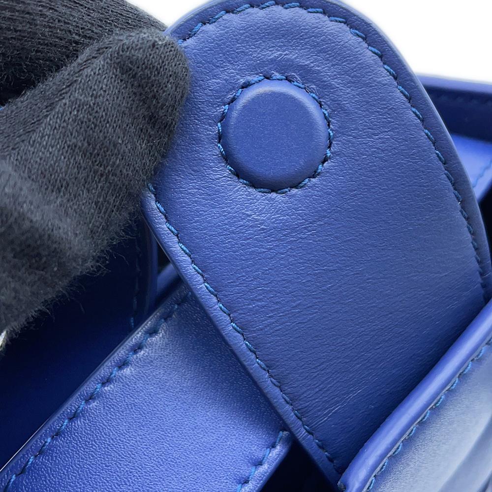 Bottega Veneta Cassette Phone Pouch Blue Leather