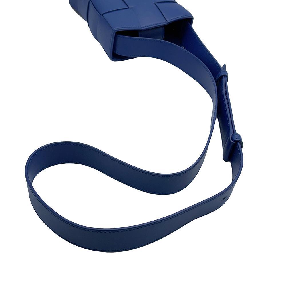 Bottega Veneta Cassette Phone Pouch Blue Leather