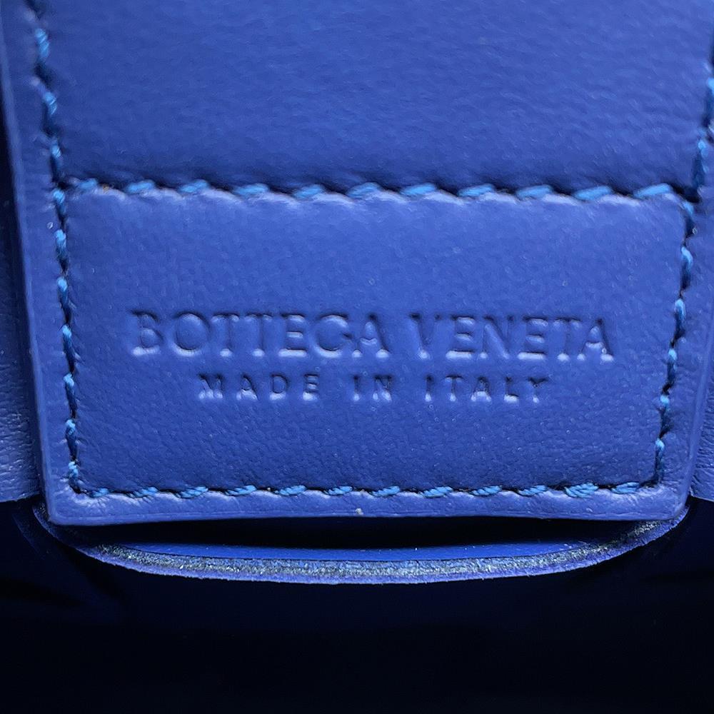 Bottega Veneta Cassette Phone Pouch Blue Leather