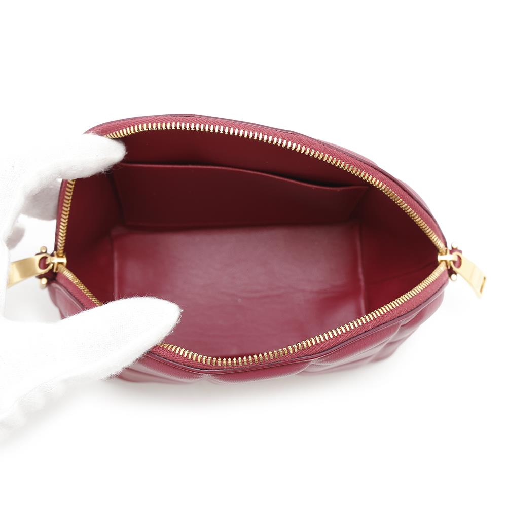 Bottega Veneta Half Moon Shoulder Bag Bordeaux Leather