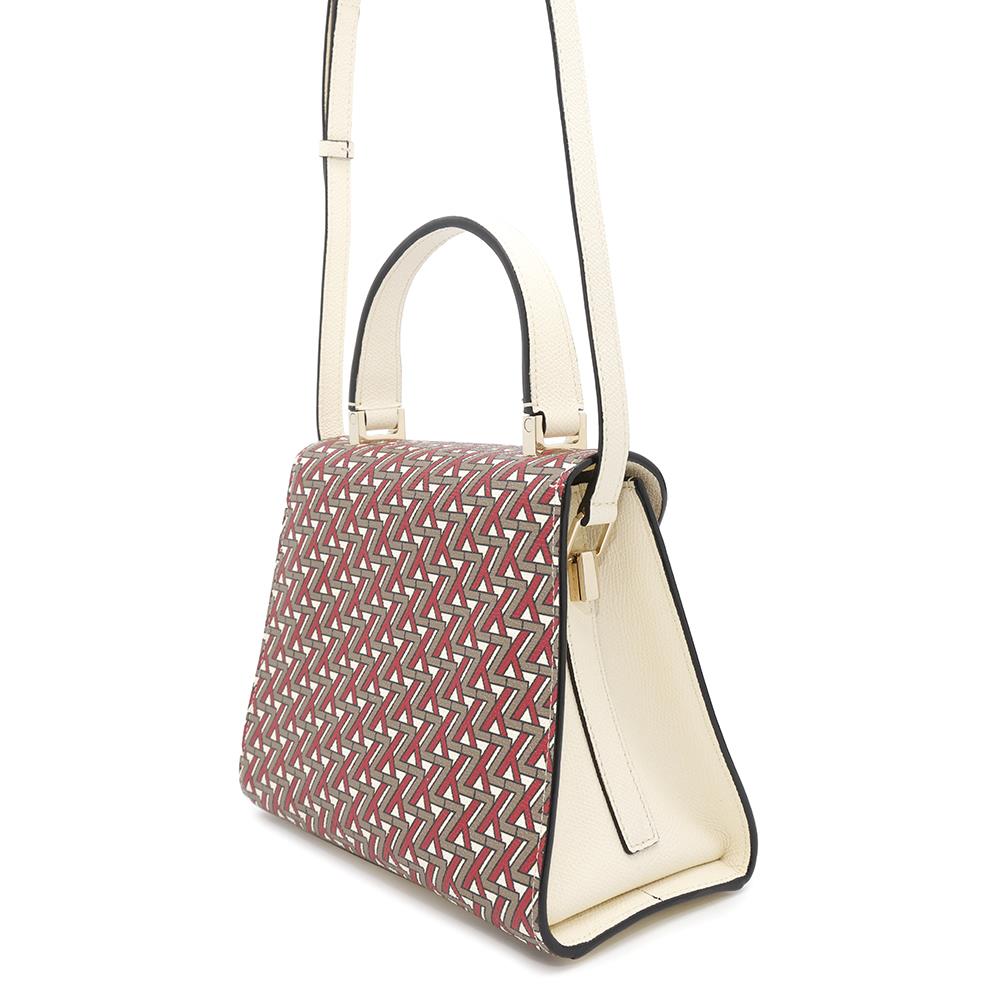 Valextra Valextra Iside 2way Bag White/Red Leather Size Mini
