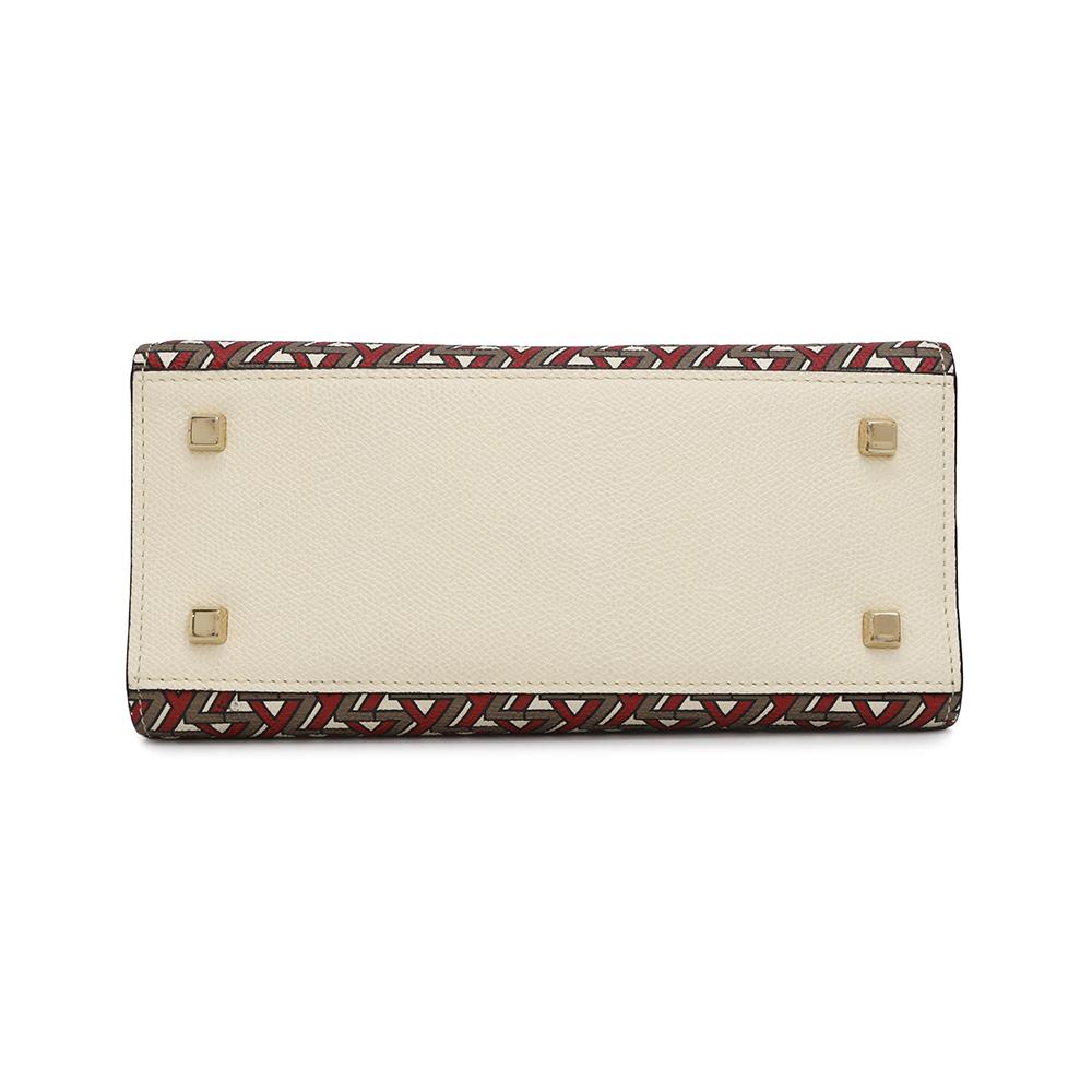 Valextra Valextra Iside 2way Bag White/Red Leather Size Mini