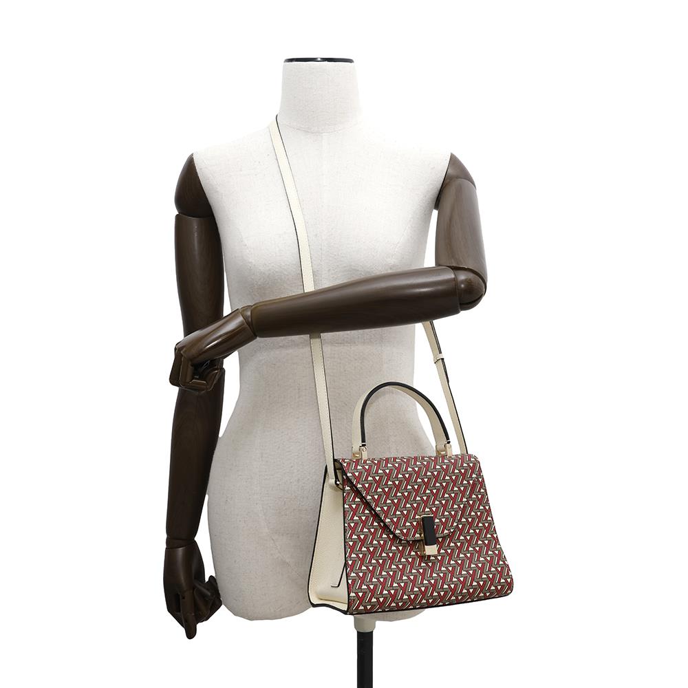 Valextra Valextra Iside 2way Bag White/Red Leather Size Mini