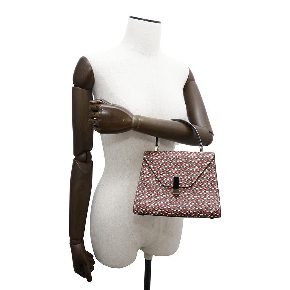 Valextra Valextra Iside 2way Bag White/Red Leather Size Mini