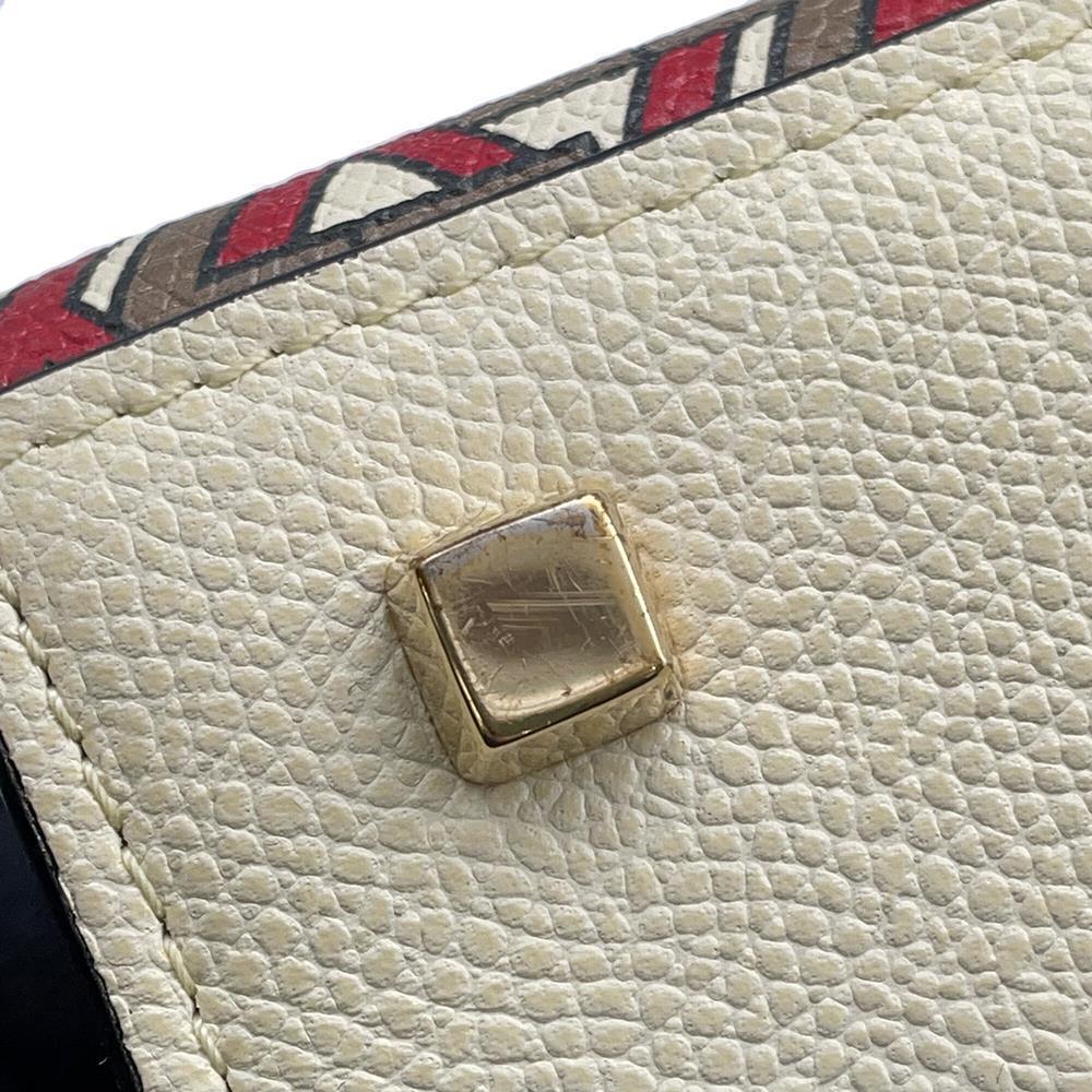 Valextra Valextra Iside 2way Bag White/Red Leather Size Mini
