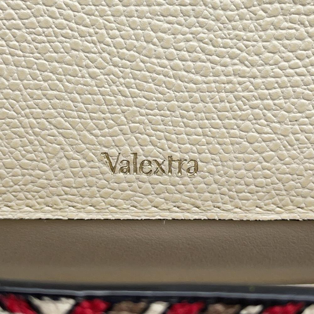 Valextra Valextra Iside 2way Bag White/Red Leather Size Mini