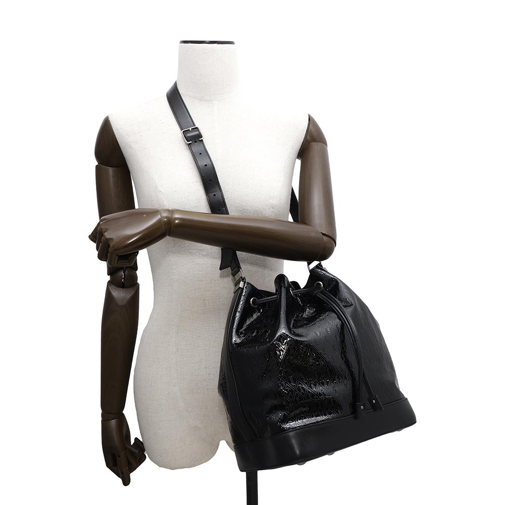 SAINT LAURENT PARIS Monogram bucket bag Black568606 Patent Leather