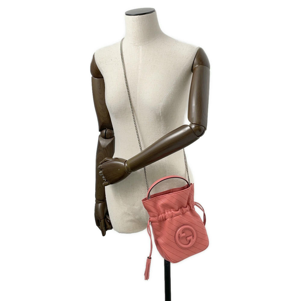 GUCCI Blondie Mini Bucket Pink760313 Leather