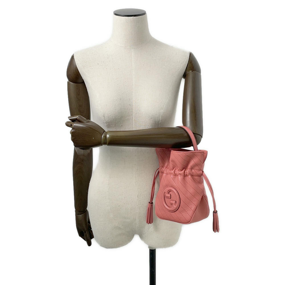 GUCCI Blondie Mini Bucket Pink760313 Leather