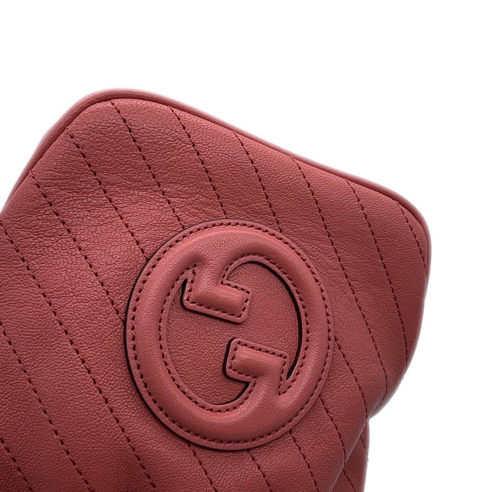 GUCCI Blondie Mini Bucket Pink760313 Leather