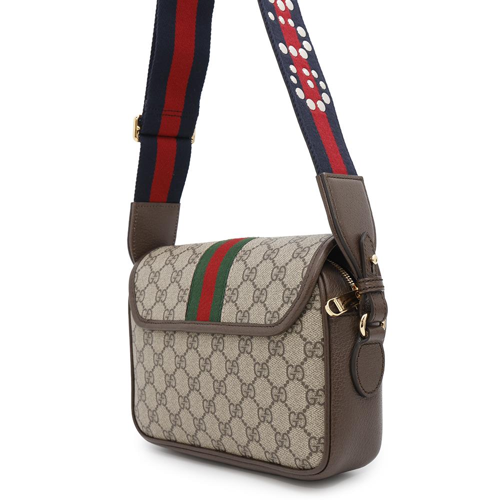 GUCCI Ophidia Shoulder Bag Beige722117 GG SupremeCanvas Leather Size Small