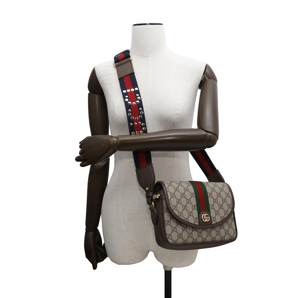 GUCCI Ophidia Shoulder Bag Beige722117 GG SupremeCanvas Leather Size Small