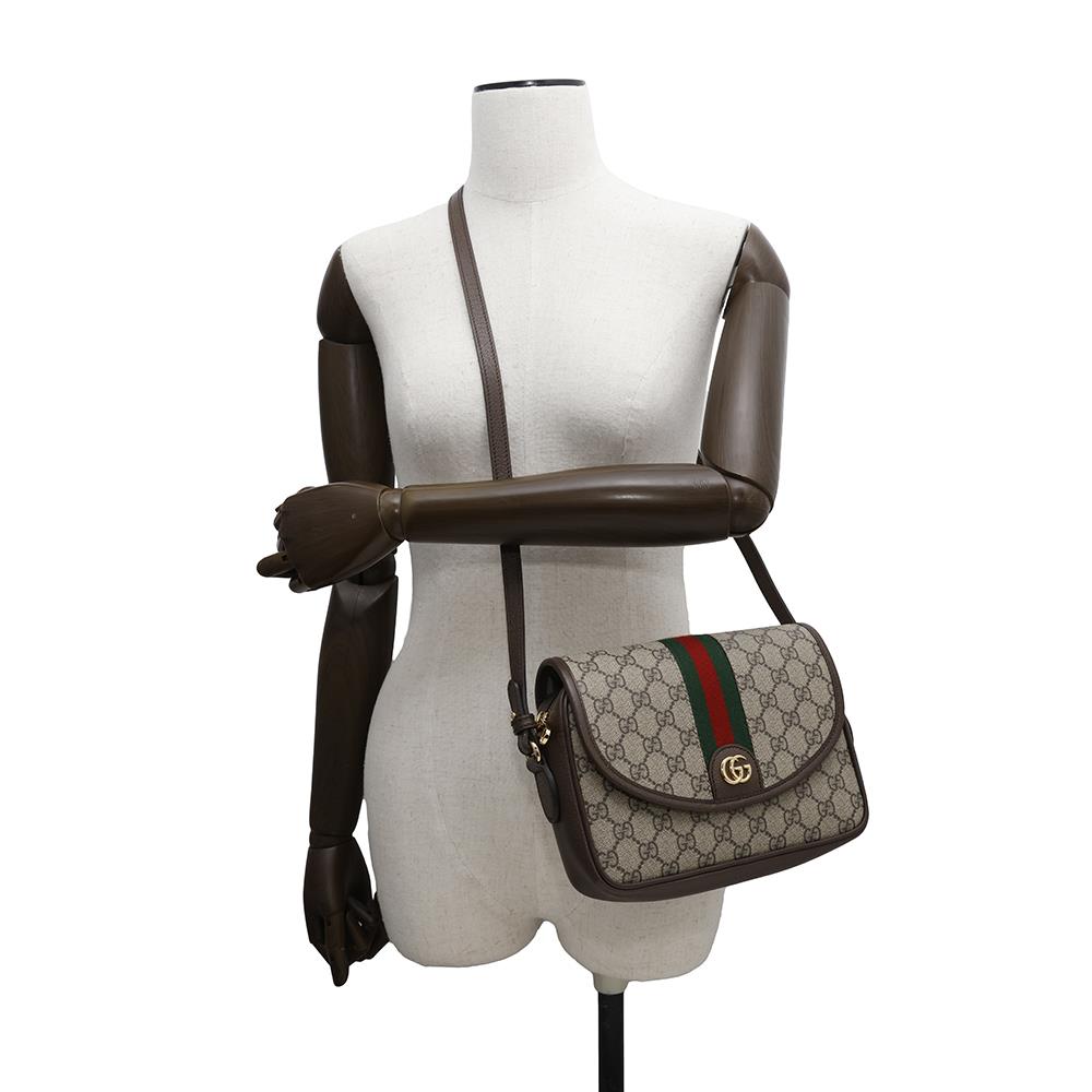 GUCCI Ophidia Shoulder Bag Beige722117 GG SupremeCanvas Leather Size Small