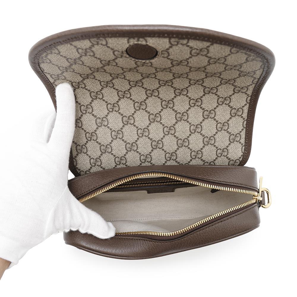 GUCCI Ophidia Shoulder Bag Beige722117 GG SupremeCanvas Leather Size Small