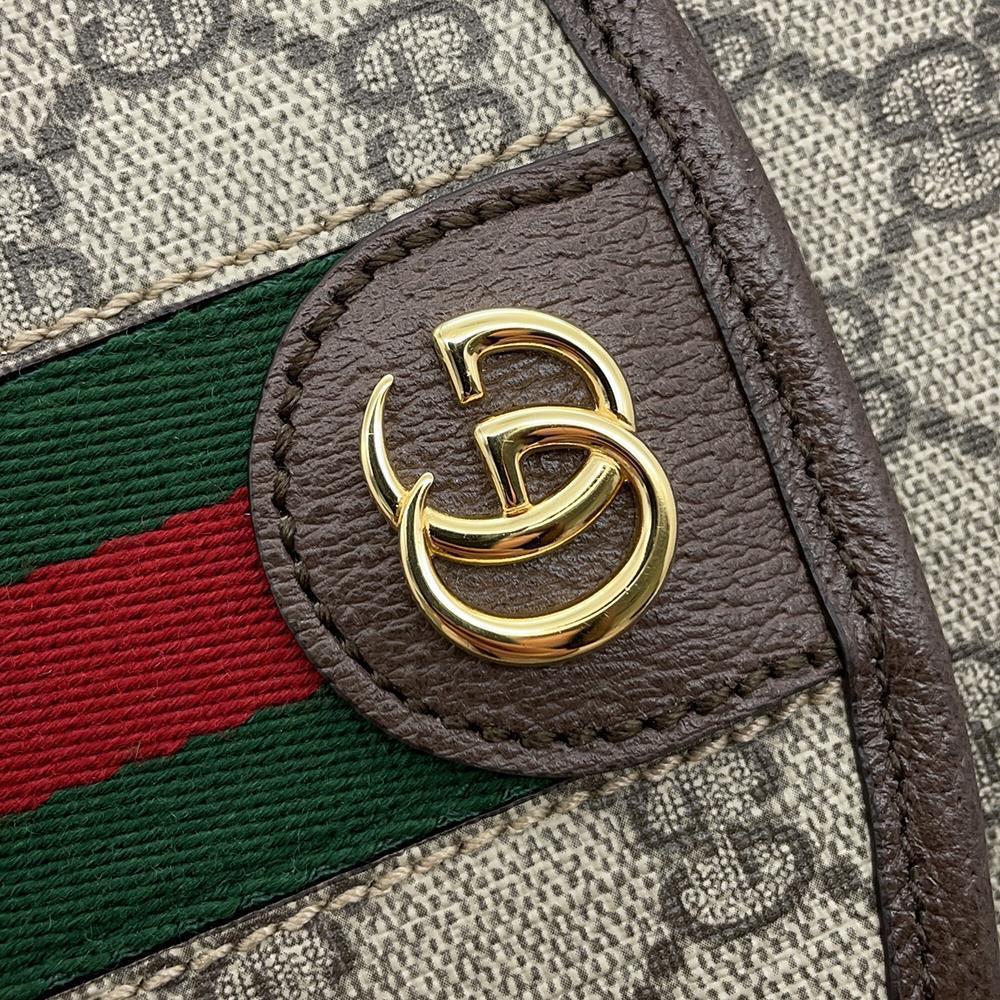 GUCCI Ophidia Shoulder Bag Beige722117 GG SupremeCanvas Leather Size Small