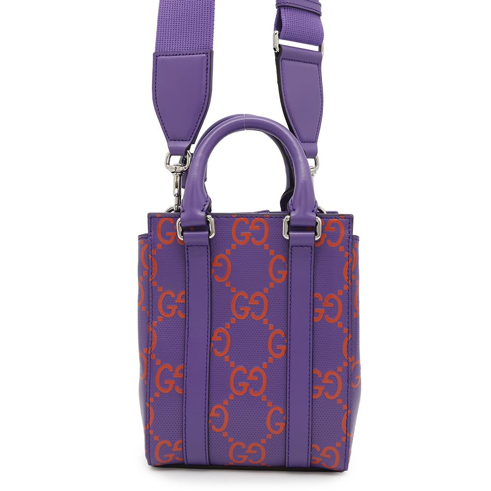 GUCCI GG embossed 2wayHandbag Purple/Orange696010 Leather