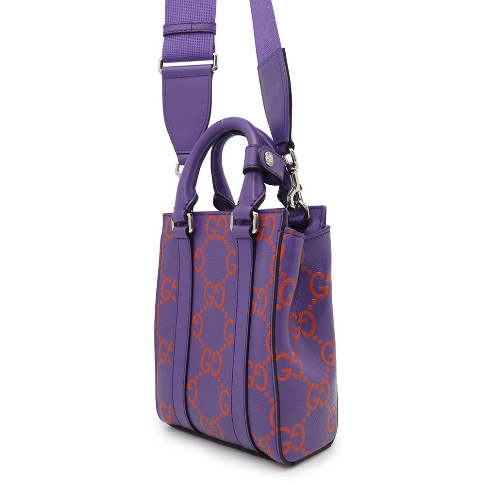 GUCCI GG embossed 2wayHandbag Purple/Orange696010 Leather