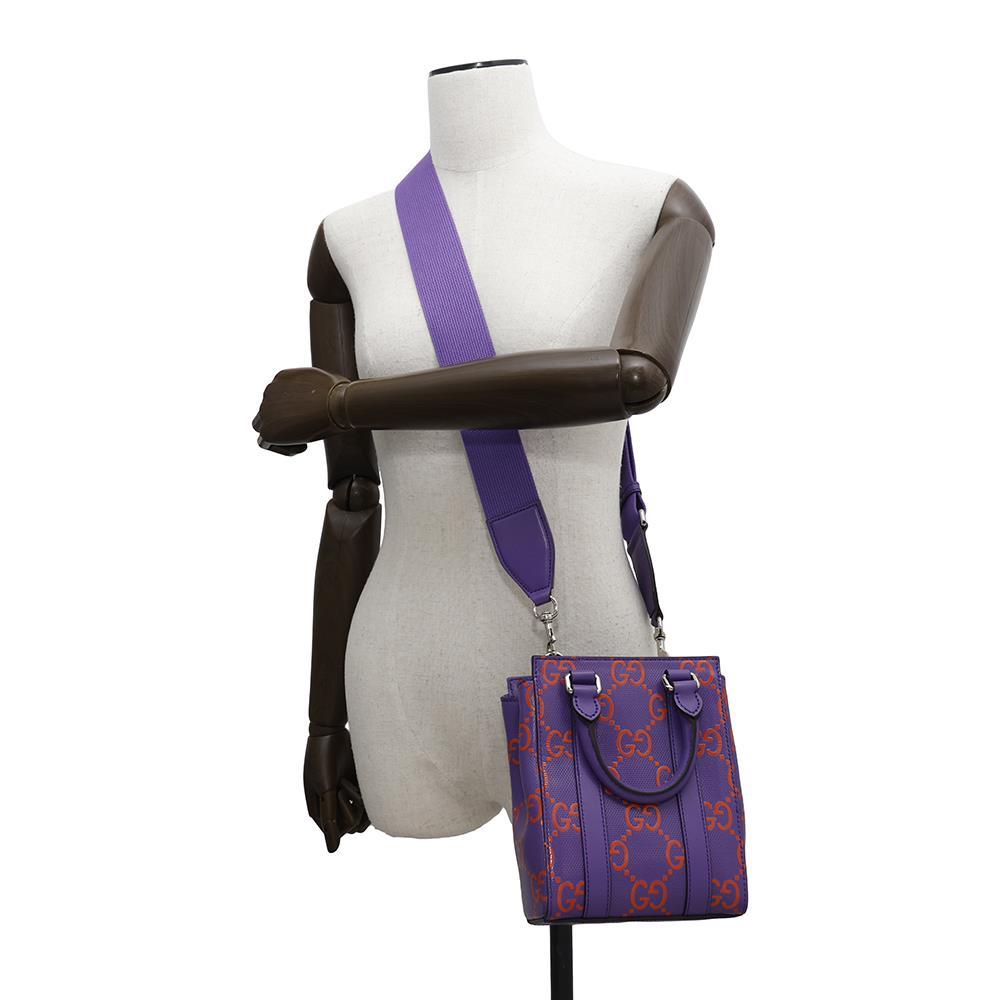 GUCCI GG embossed 2wayHandbag Purple/Orange696010 Leather