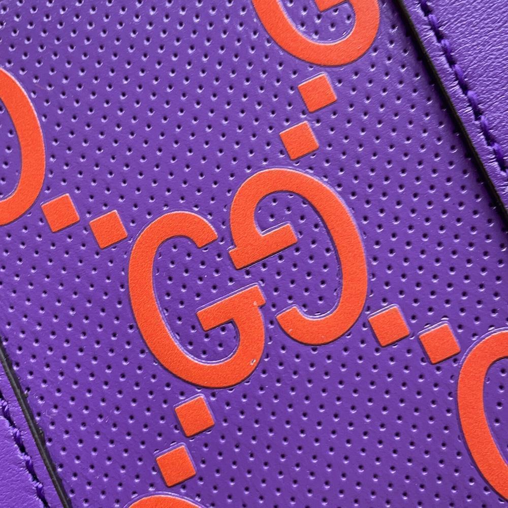 GUCCI GG embossed 2wayHandbag Purple/Orange696010 Leather