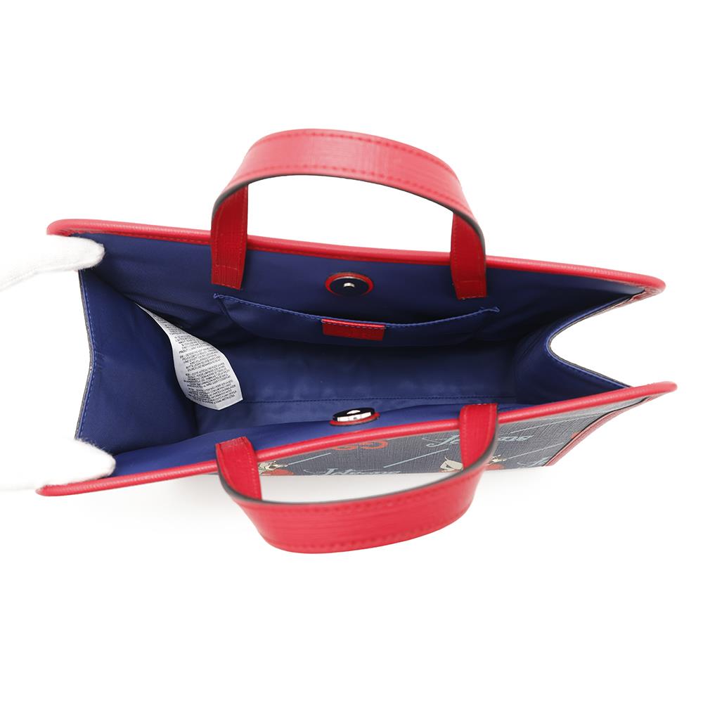 GUCCI Jetson Tote Bag Children's Navy/Red605614 PVC Coated Canvas Leather
