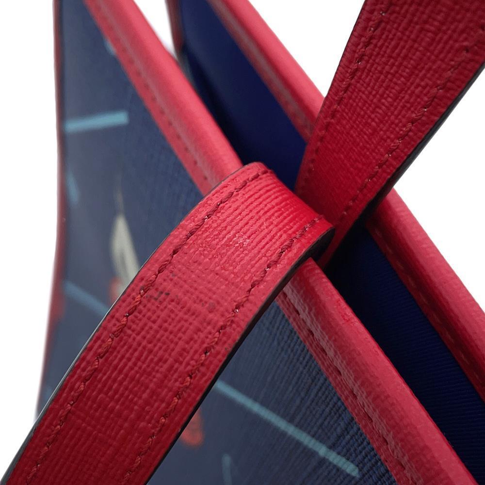 GUCCI Jetson Tote Bag Children's Navy/Red605614 PVC Coated Canvas Leather