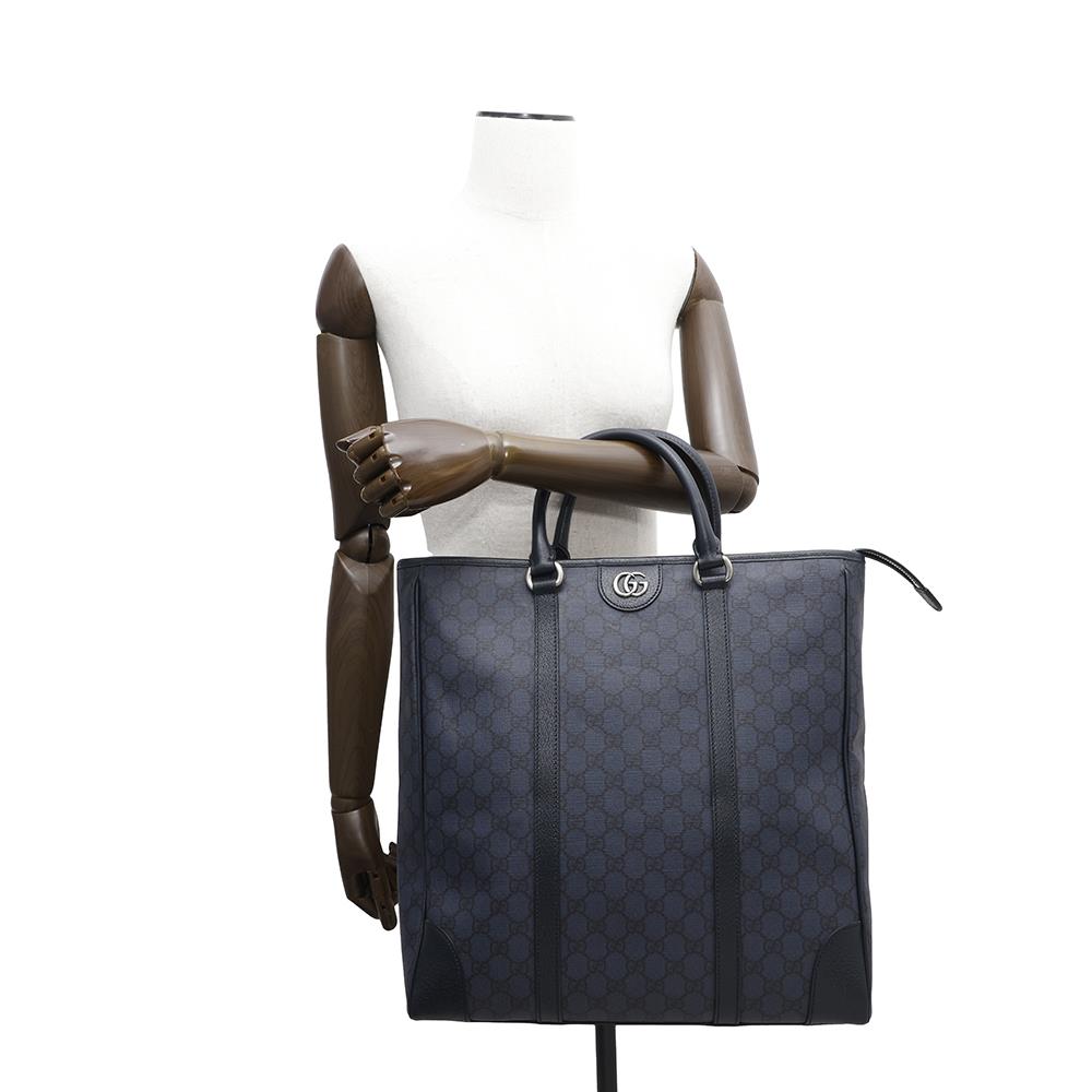 GUCCI OFDEA FACJY 2WAY Tote Bag Navy763316 PVC Leather