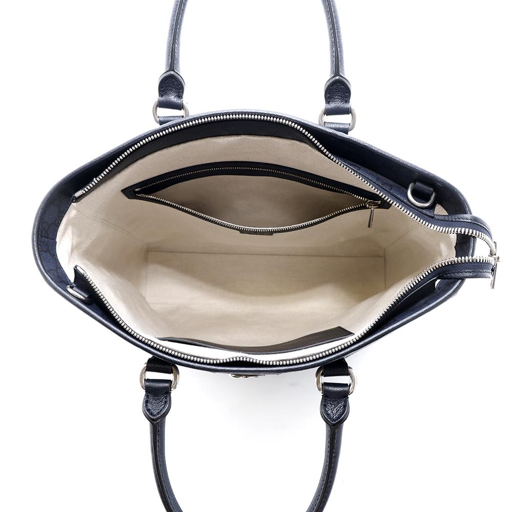 GUCCI OFDEA FACJY 2WAY Tote Bag Navy763316 PVC Leather