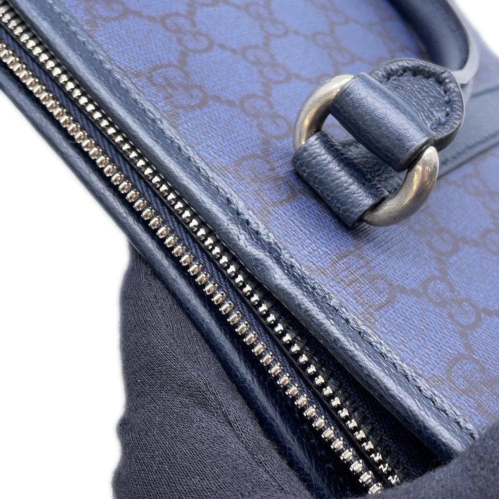 GUCCI OFDEA FACJY 2WAY Tote Bag Navy763316 PVC Leather