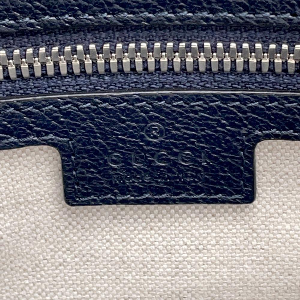 GUCCI OFDEA FACJY 2WAY Tote Bag Navy763316 PVC Leather