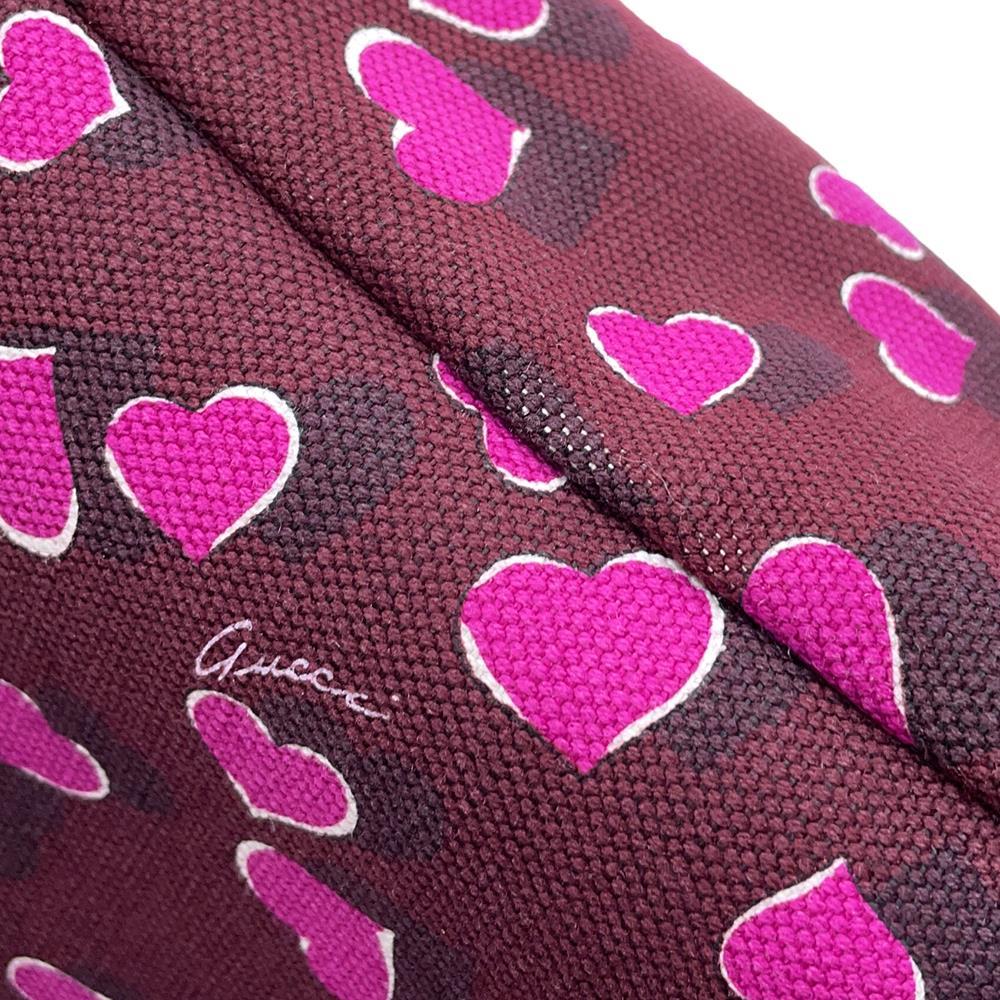 GUCCI Heart Tote Bag Bordeaux/Pink282439 Canvas Leather