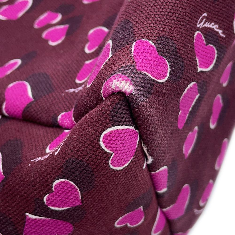 GUCCI Heart Tote Bag Bordeaux/Pink282439 Canvas Leather