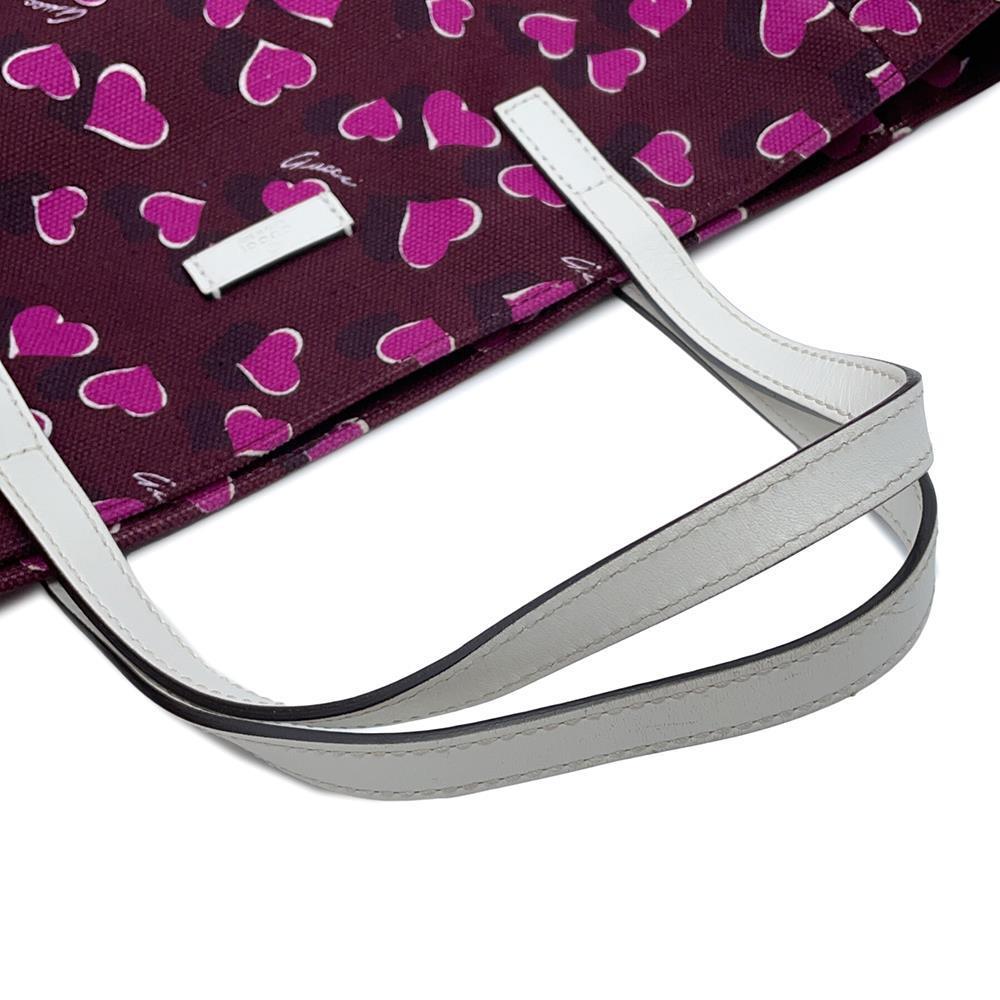 GUCCI Heart Tote Bag Bordeaux/Pink282439 Canvas Leather