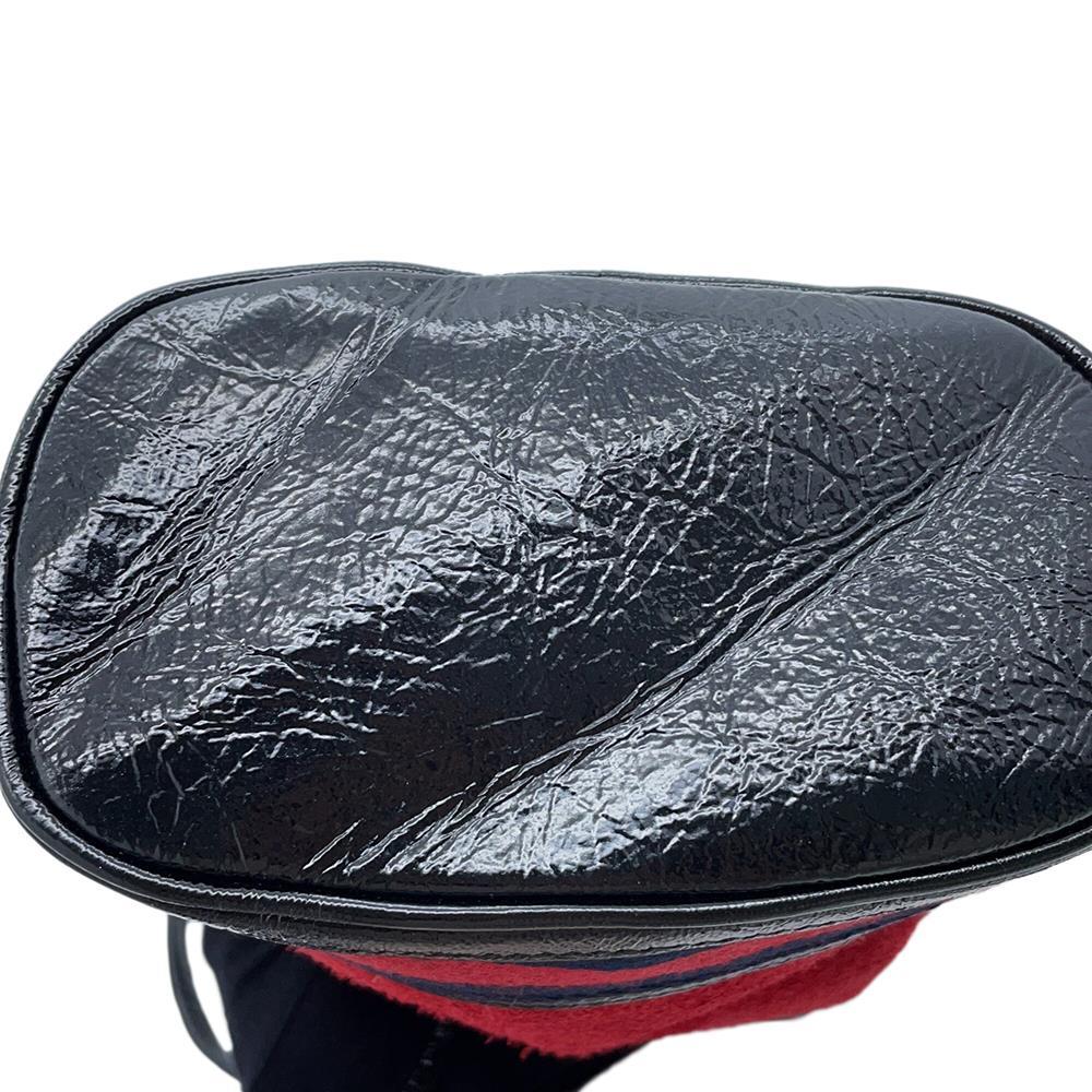 GUCCI Mini Bucket Shoulder Bag Red/Black550620 Suede leather
