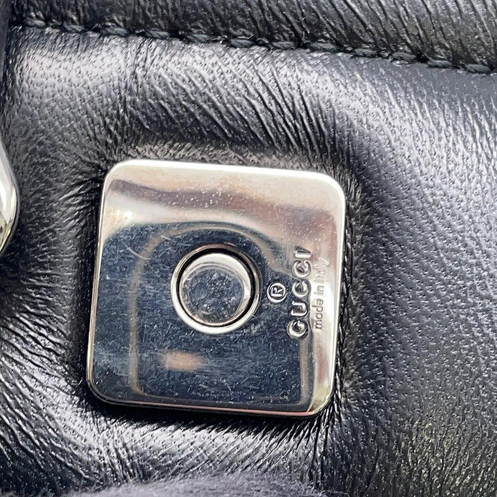 GUCCI Horsebit Shoulder Bag Black764339 Leather