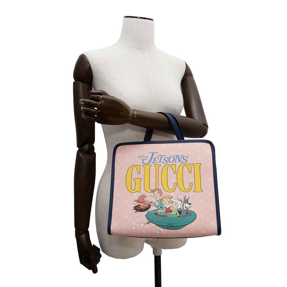 GUCCI Jetson Tote Bag Children's Pink/Blue605614 PVC Leather