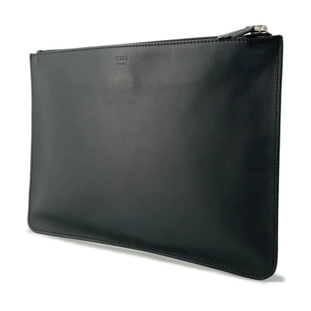 FENDI Monster Clutch Bag Black/Yellow7N0078 Leather