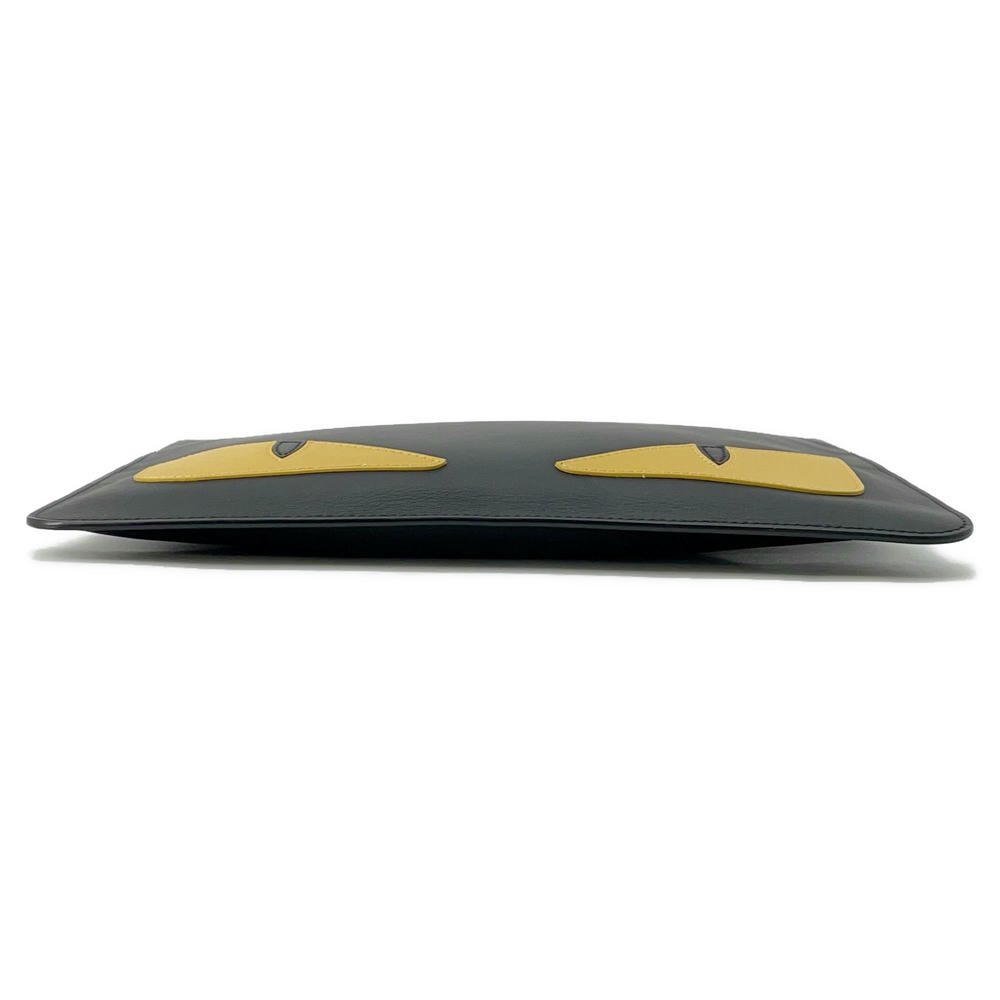 FENDI Monster Clutch Bag Black/Yellow7N0078 Leather
