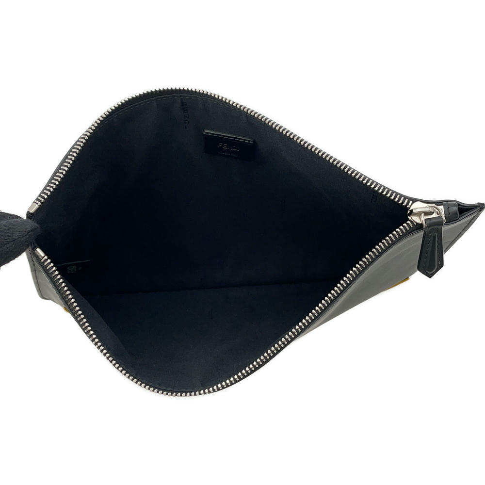 FENDI Monster Clutch Bag Black/Yellow7N0078 Leather