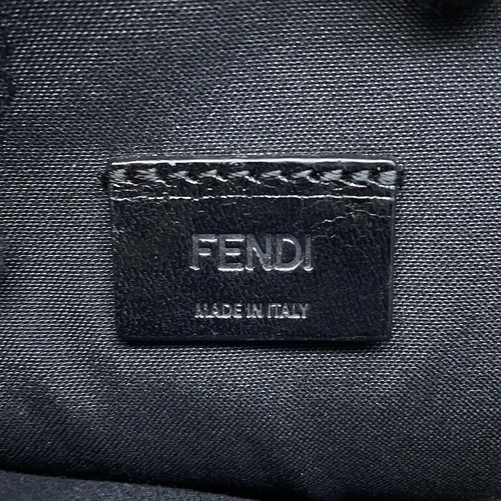 FENDI Monster Clutch Bag Black/Yellow7N0078 Leather