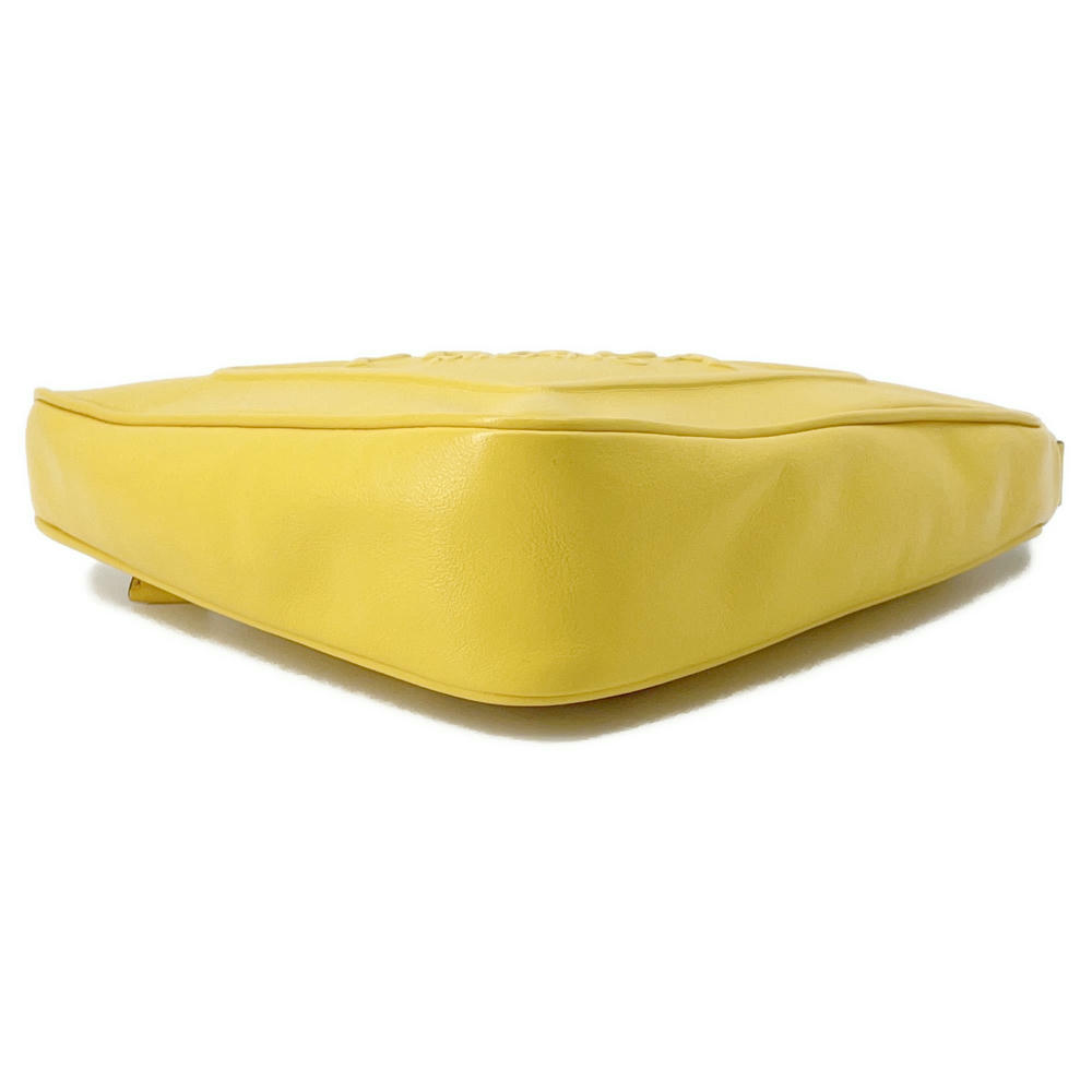 PRADA Triangle Clutch Bag Yellow2NE054 Leather