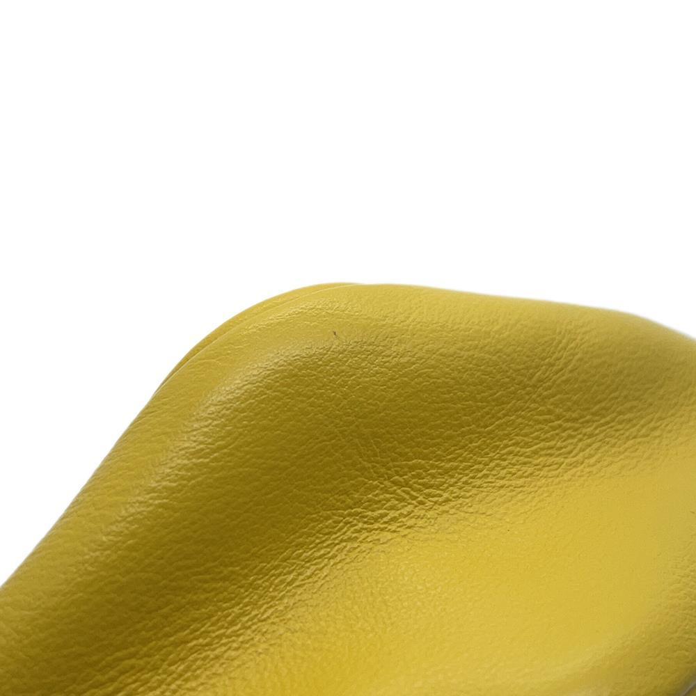 PRADA Triangle Clutch Bag Yellow2NE054 Leather