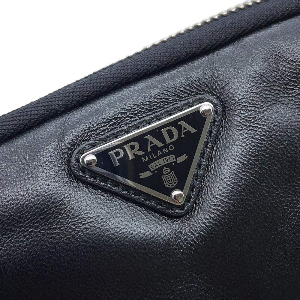 PRADA Triangle Mini Pouch 2wayShoulder Black1NR015 Leather
