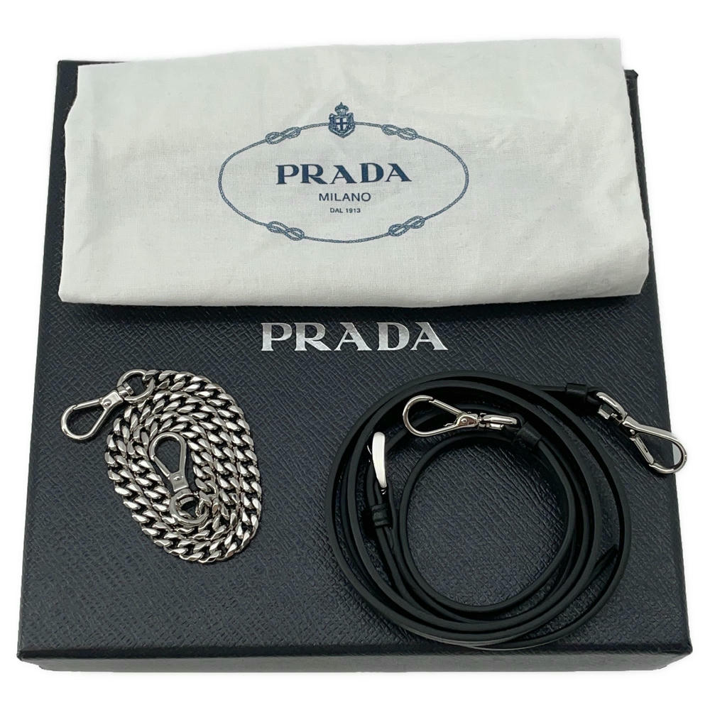 PRADA Triangle Mini Pouch 2wayShoulder Black1NR015 Leather